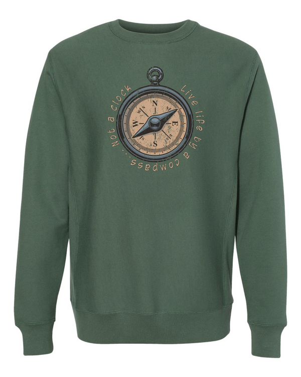 Live Life by a Compass Legend Heavyweight Crewneck Sweatshirt