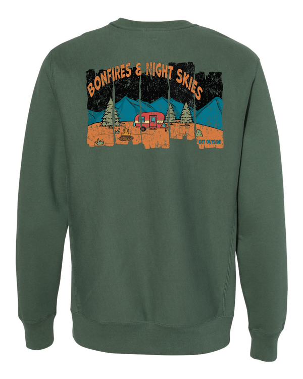 Bonfires and Night Skies Camping Legend Heavyweight Crewneck Sweatshirt