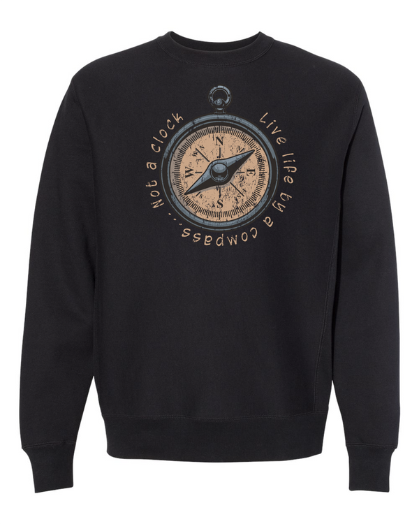 Live Life by a Compass Legend Heavyweight Crewneck Sweatshirt