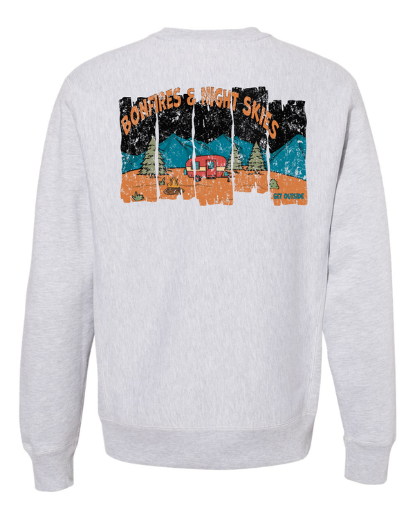 Bonfires and Night Skies Camping Legend Heavyweight Crewneck Sweatshirt