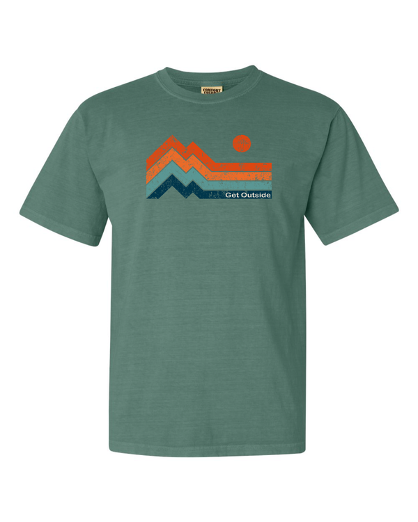 Get Outside Retro Mountains Short Sleeve T-Shirt