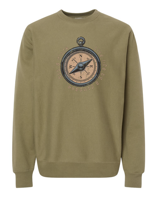 Live Life by a Compass Legend Heavyweight Crewneck Sweatshirt