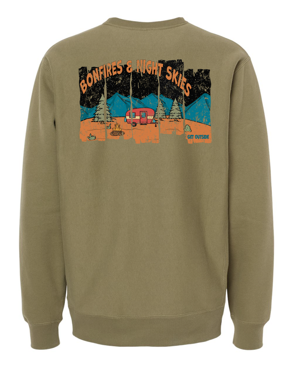 Bonfires and Night Skies Camping Legend Heavyweight Crewneck Sweatshirt