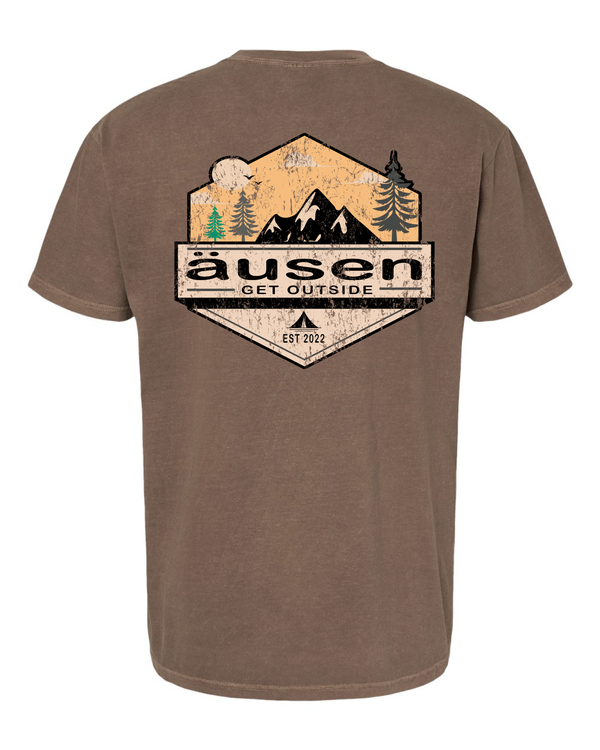 Get Outside Diamond Mountain Logo with Trees Short Sleeve T-Shirt