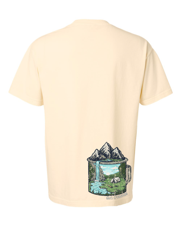 Get Outside Camping Cup With Mountain Scenery Short Sleeve T-Shirt