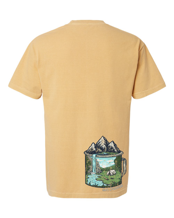 Get Outside Camping Cup With Mountain Scenery Short Sleeve T-Shirt