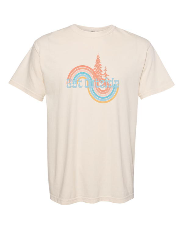 Get Outside Retro Rainbow with Tree Short Sleeve T-Shirt