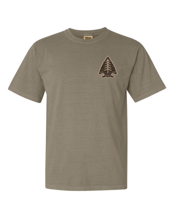 Brown Arrowhead Khaki Tree Logo Short Sleeve T-Shirt