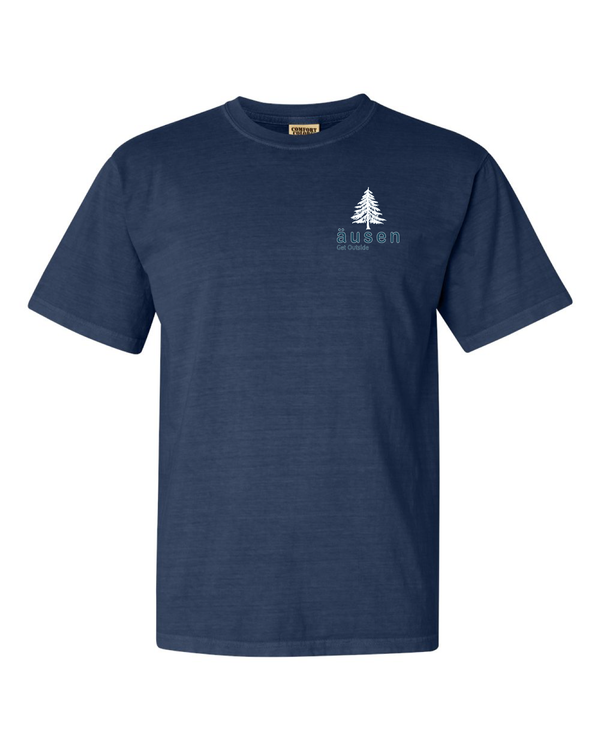 Ausen Blue Mountains Blue Skies Logo Short Sleeve T-Shirt