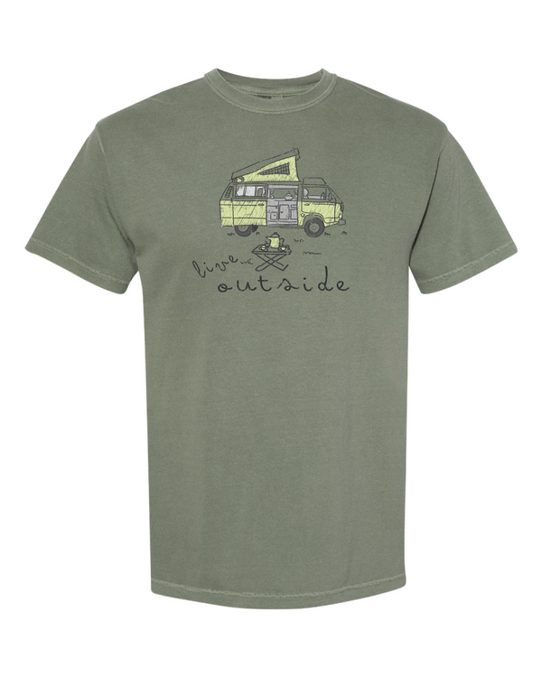 Live Outside Retro Van Short Sleeve T-Shirt