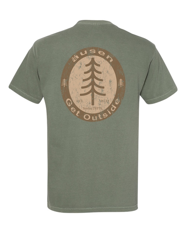 Ausen Get Outside Oval Tree Logo Short Sleeve T-Shirt