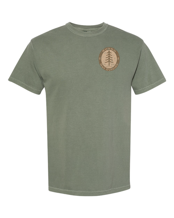 Ausen Get Outside Oval Tree Logo Short Sleeve T-Shirt