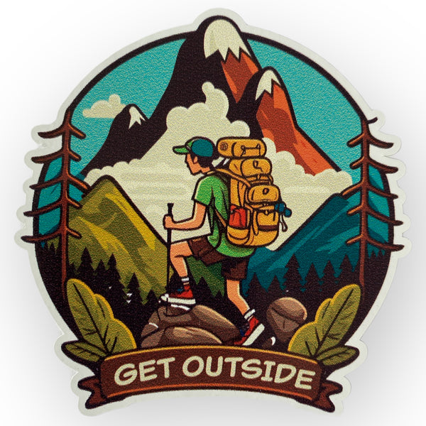 Backpack Mountain Climber Sticker