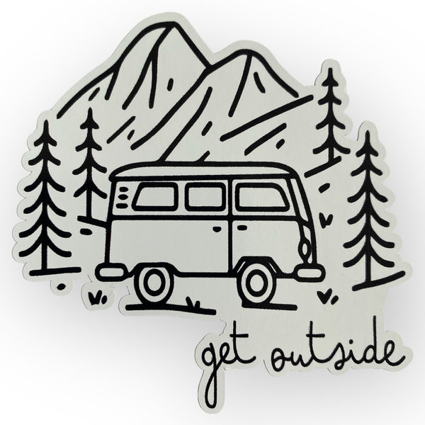 Vintage Get Outside Van Sticker