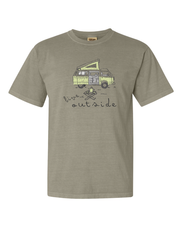 Live Outside Retro Van Short Sleeve T-Shirt