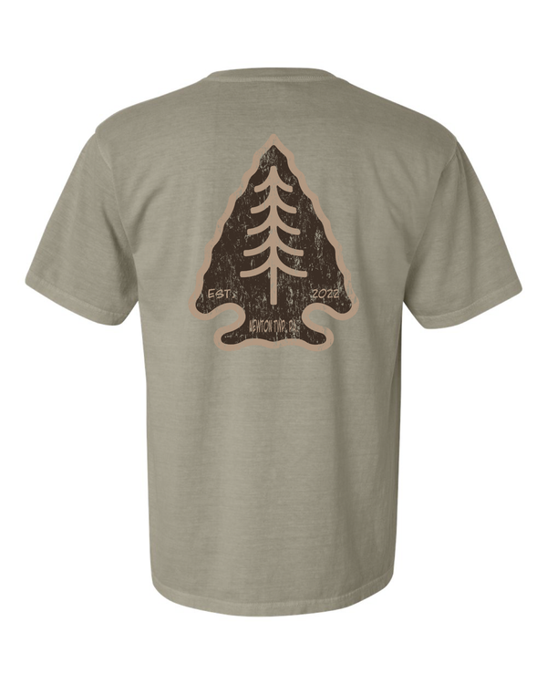 Brown Arrowhead Khaki Tree Logo Short Sleeve T-Shirt